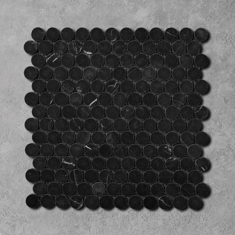 Nero Black Marble Penny Round Mosaic