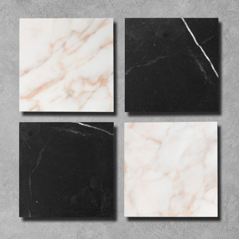 Arabescato Gold Checker Marble Tile