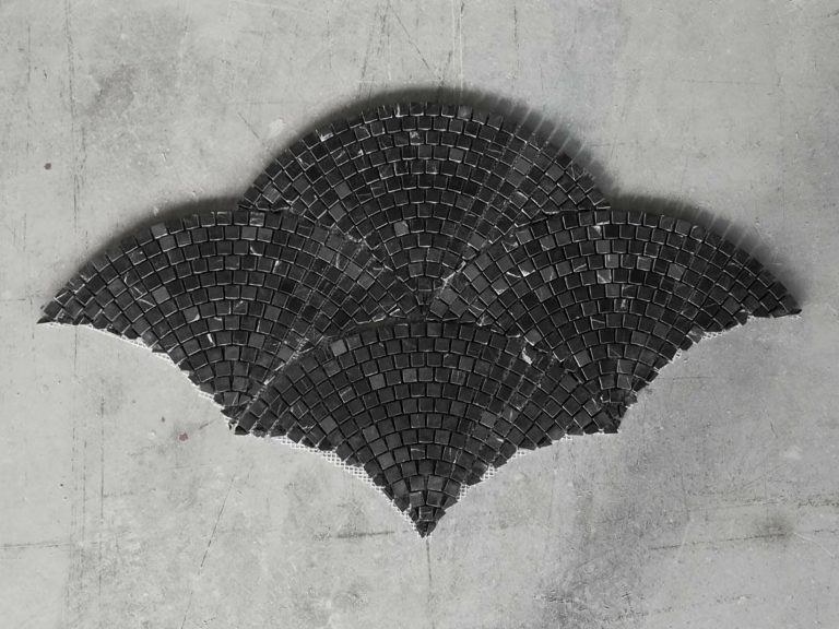 Nero Black Marble Fan Scallop Mosaic