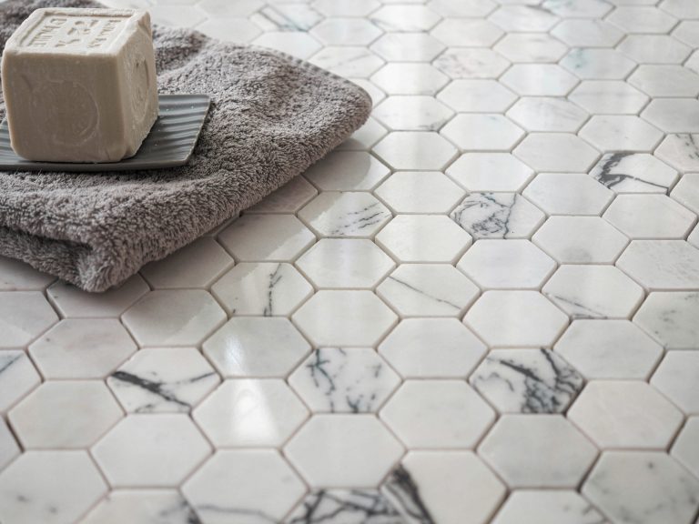 Calacatta Lilac Marble Hexagon Mosaic