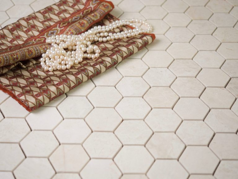 White Emperador Marble Hexagon Mosaic