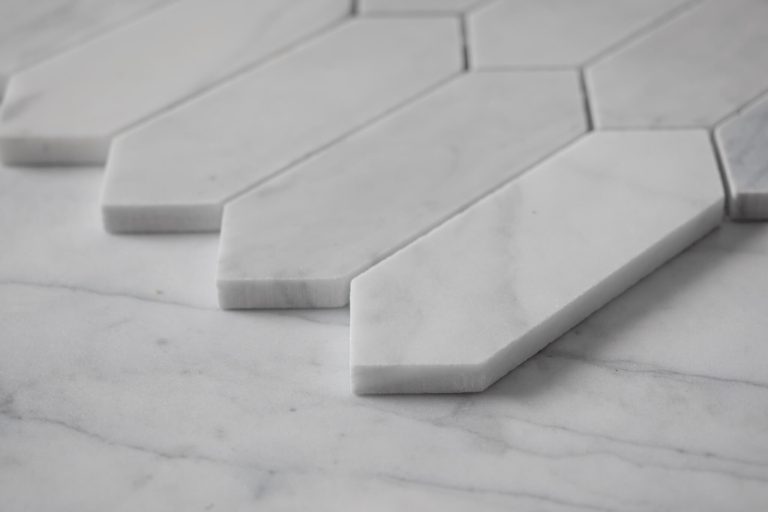 Aegean White Marble Diamond Mosaic