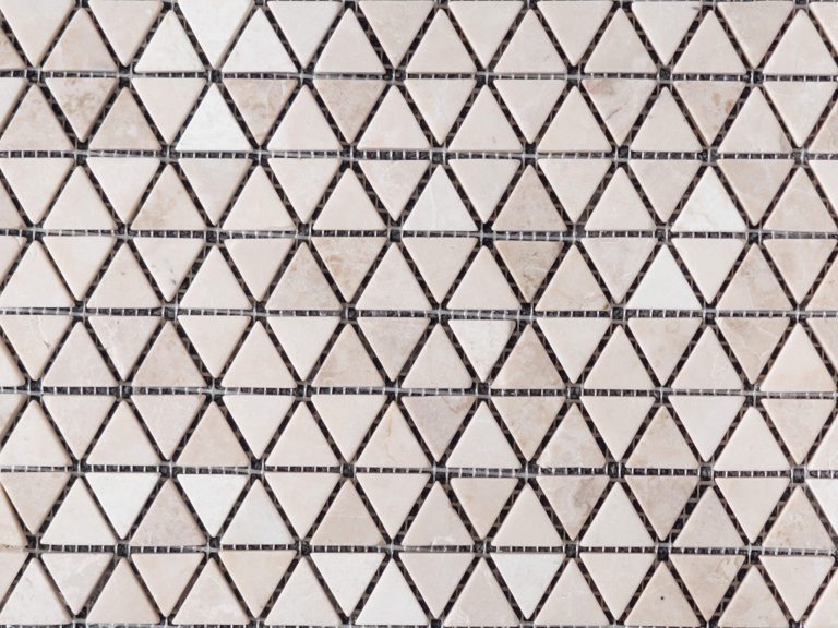 White Emperador Tumbled Triangle Mosaic