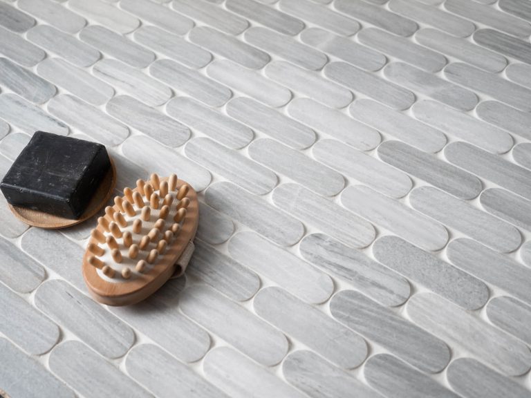 Ice Grey Polished Marble Pill Mosaic