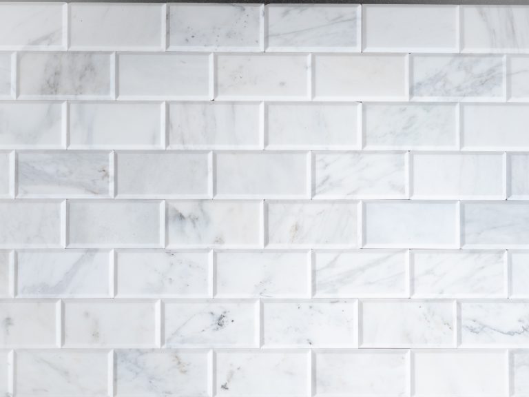 Calacatta White Bevelled Marble Tile
