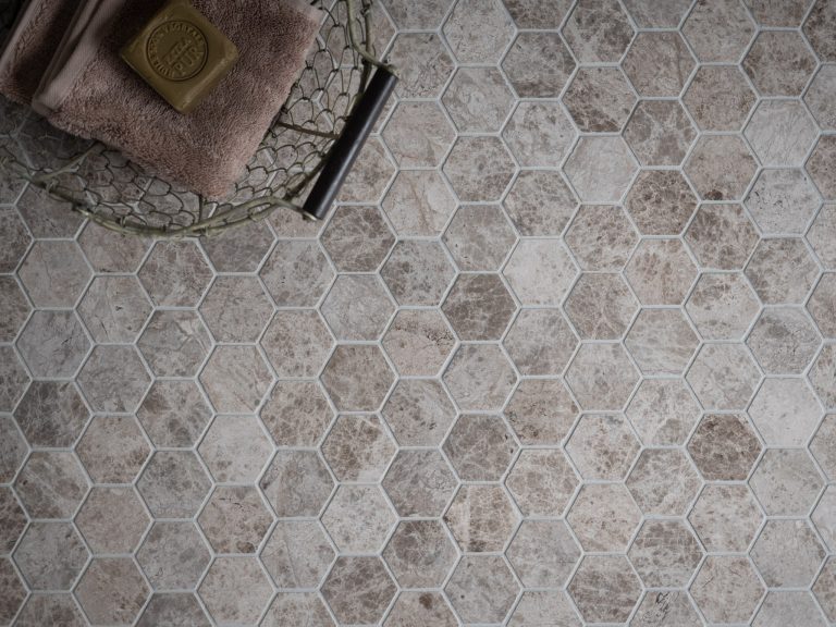 Silver Grey Hexagon Mosaic
