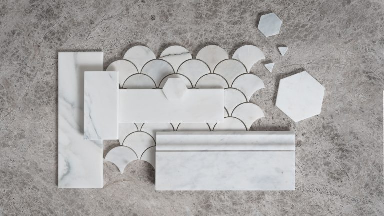 Calacatta Viola Scallop Shell Marble Mosaic