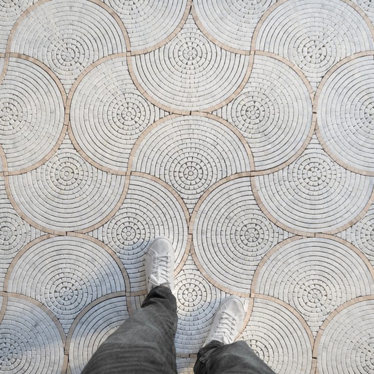 Calacatta Marble Pompeii Fan Mosaic