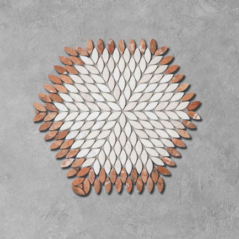 Rosso Marble Flora Flower Mosaic