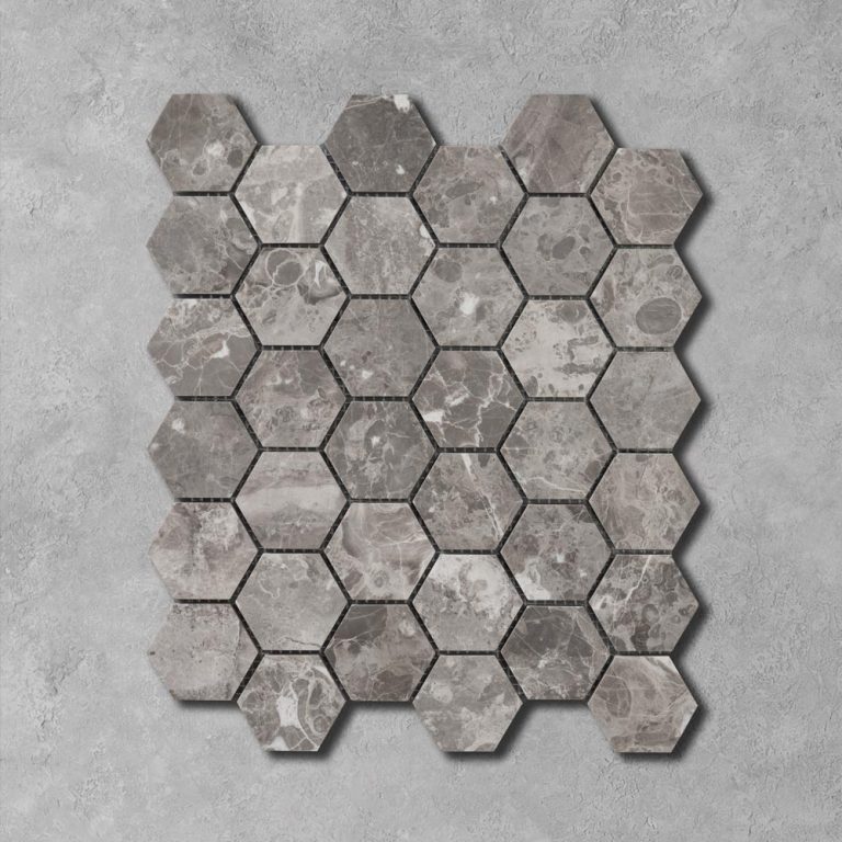 Terra Grey Marble Hexagon Mosaic