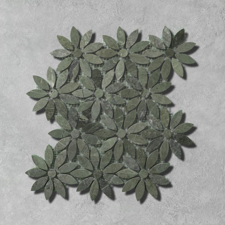 Verde Green Marble Flower Mosaic