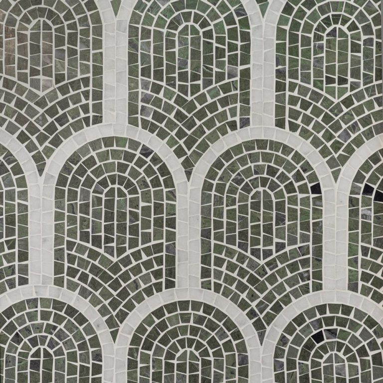 Verde Green Marble Framed Fan Mosaic