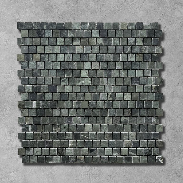 Verde Green Staggered Mini Mosaic