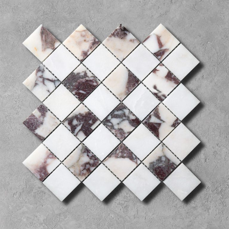 Arabescato Viola Marble Madras Mosaic