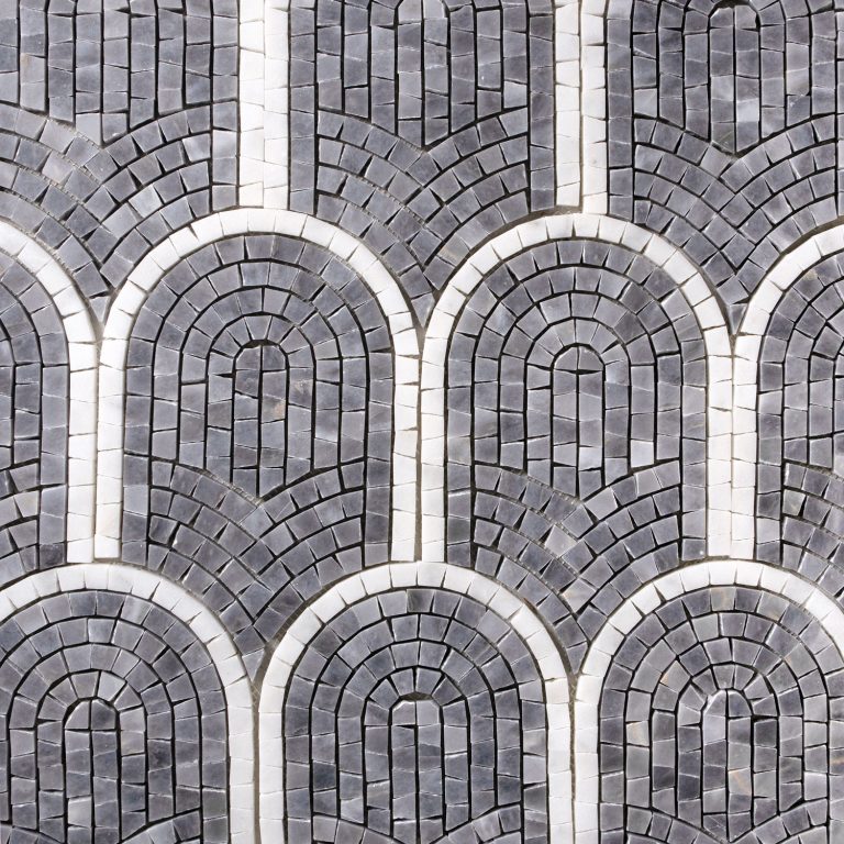 Bluestone Marble Fan Mosaic