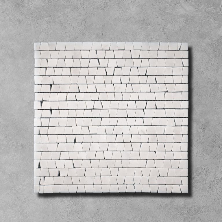 Calacatta White Marble Cracked Mini Mosaic