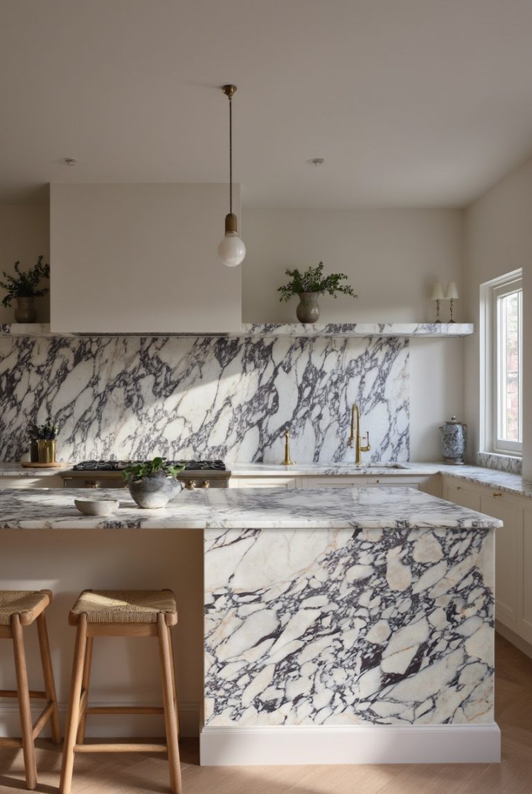 Arabescato Viola Honed Marble Slab 78622