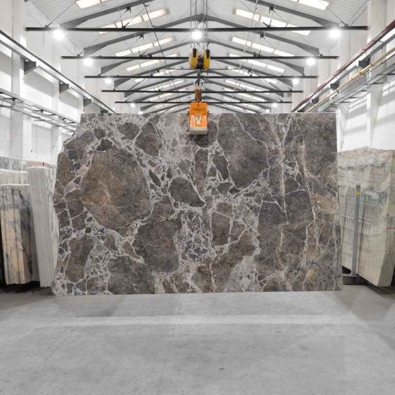 Mont Blanc Arabescato Brown Honed Marble Slab 97476