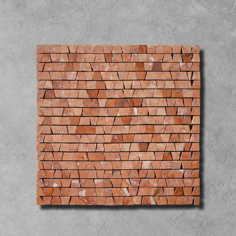 Rosso Marble Cracked Mini Mosaic