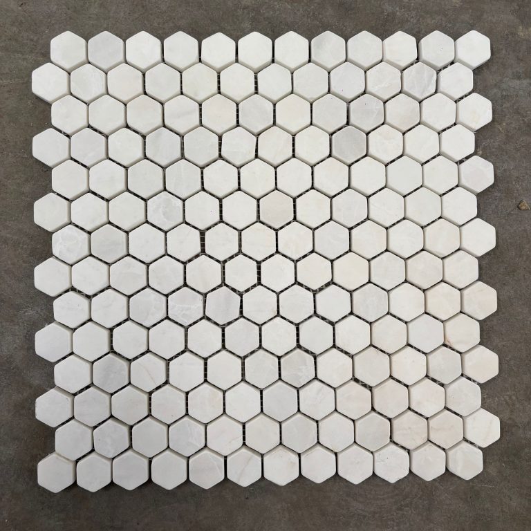 Mini Hexagone Bianco Dolomite Tumbled 1.5m²