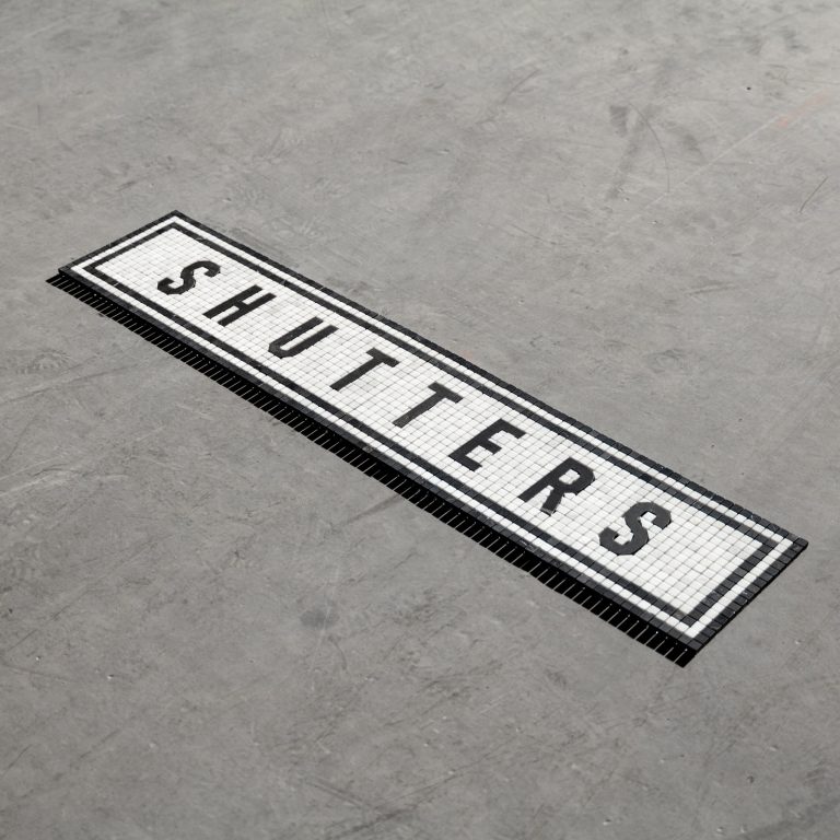 Black & White Typographic Marble Mosaic Lettering