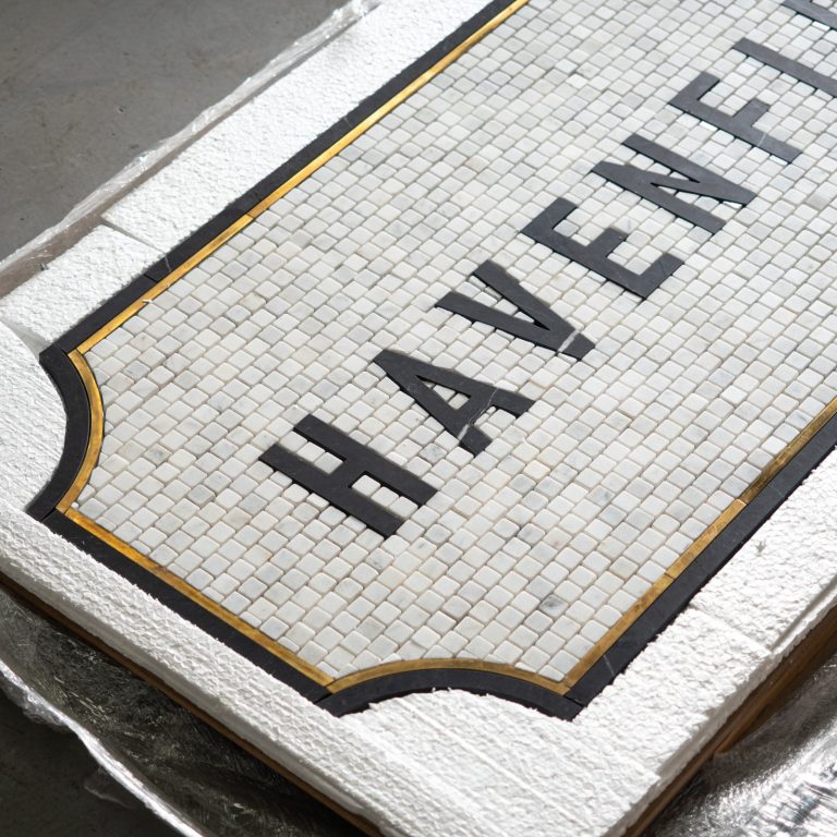 Typographic Marble Mosaic Lettering