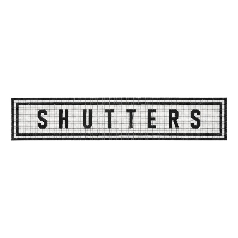 Black & White Typographic Marble Mosaic Lettering