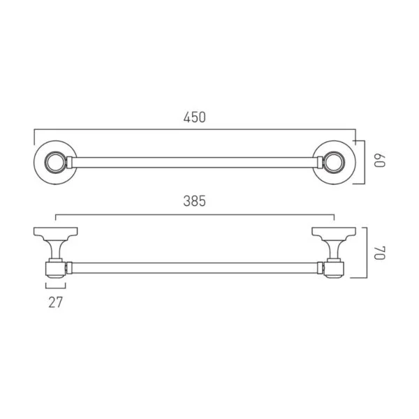 Booth and Co Axbridge Towel Rail – 450mm Wide
