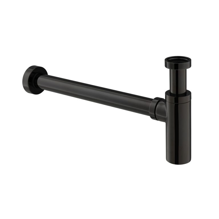 Contemporary Round Bottle Trap 1.1/4” with 35mm Outlet - Black