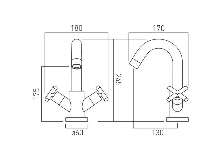 Deck - Mounted Mono Basin Mixer - Chrome