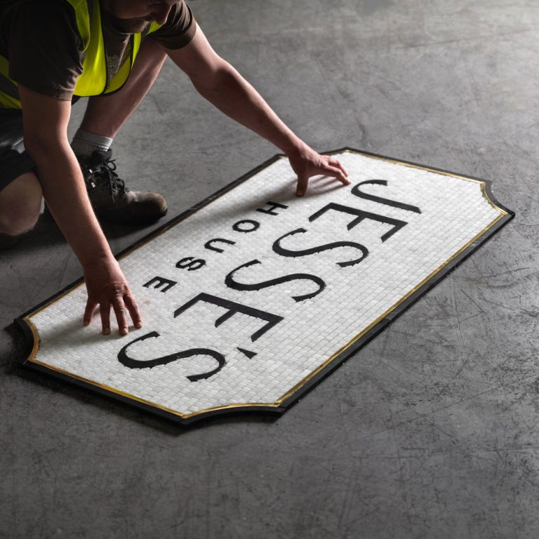 Jesse's Typographic Marble Mosaic Lettering