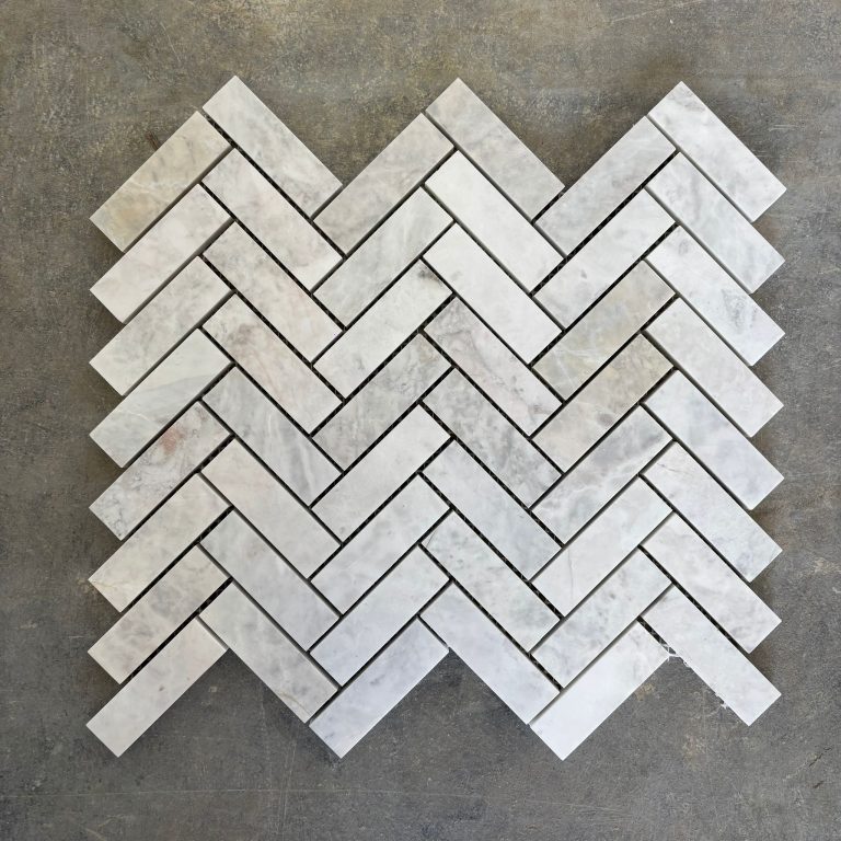 White Aplina Herringbone Honed 2m²