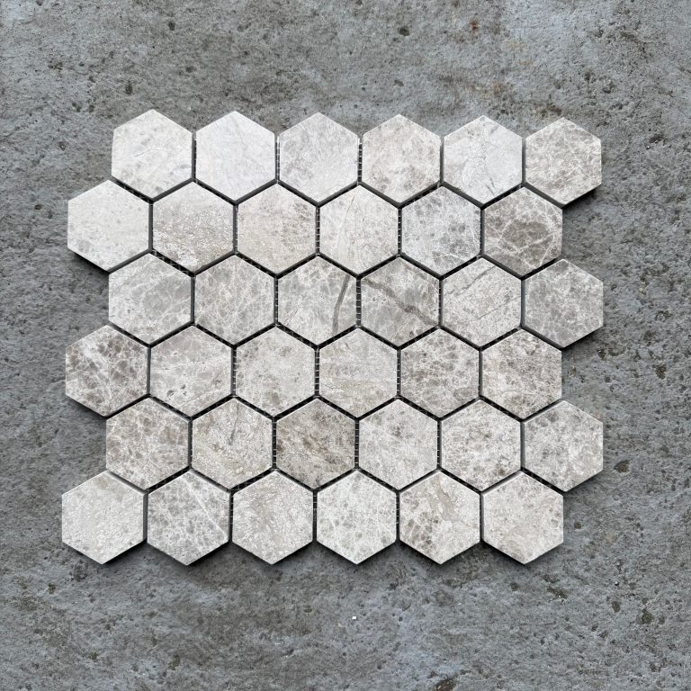 Silver Hexagon Marble Mosaic Tiles 2,5m²