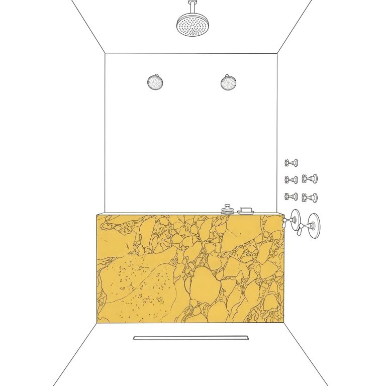 Half Wall Marble Shower Panel