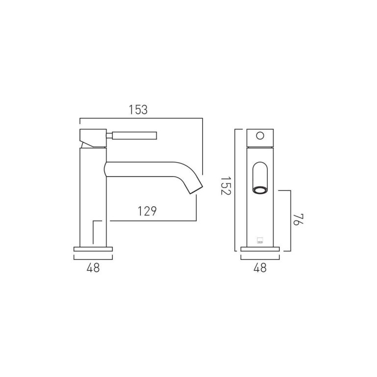 Slimline Deck-Mounted Mono Basin Mixer - Bronze
