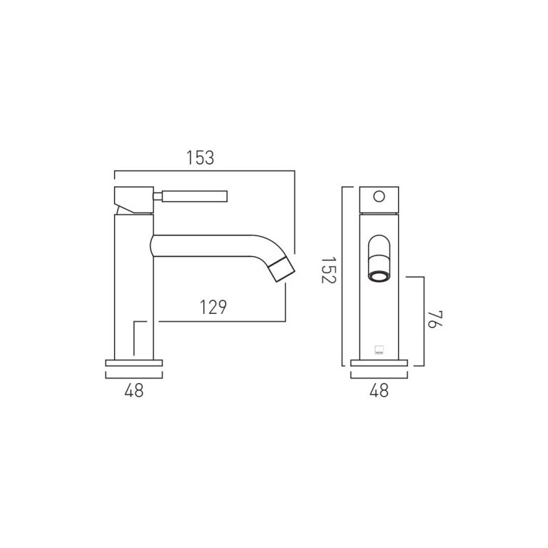 Slimline Deck-Mounted Mono Basin Mixer - Gold