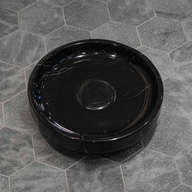 Nero Black Marble Shallow Basin