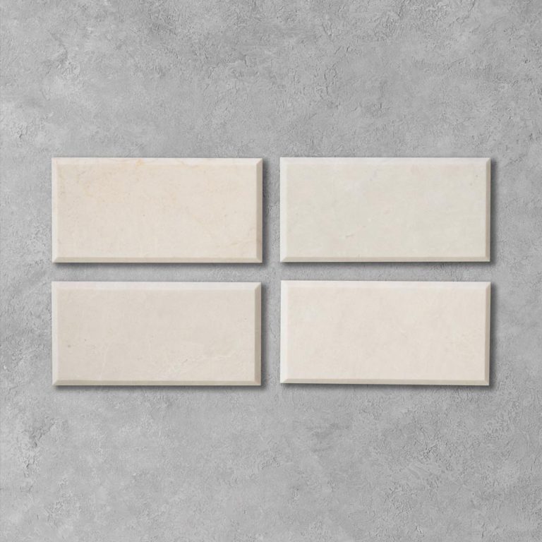 White Emperador Marble Bevel Metro Tiles