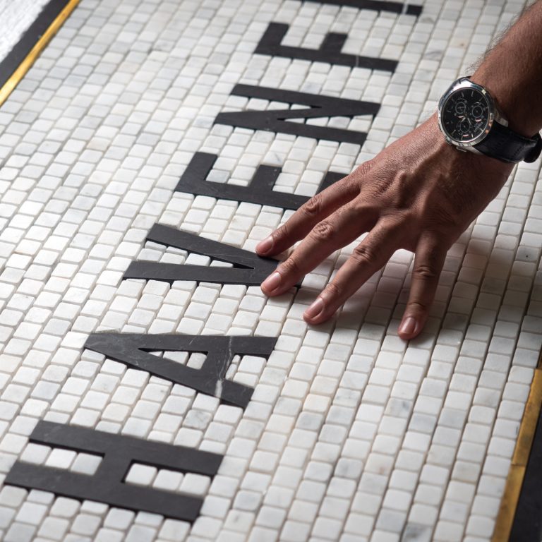 Typographic Marble Mosaic Lettering