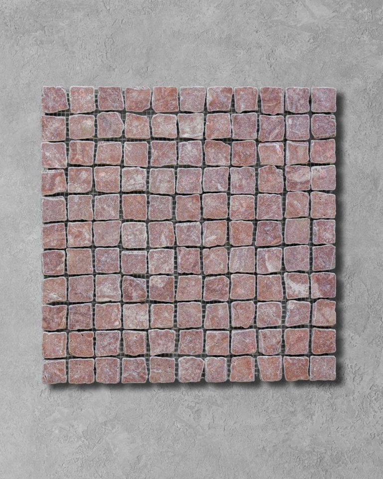 Pink Travertine Chopped Marble Square Mosaic
