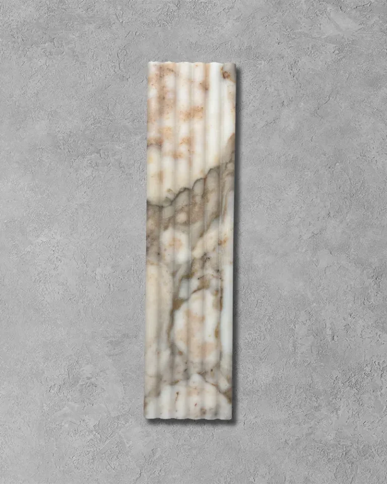 Arabescato Gold Honed Marble Fluted Tile 152 x 610mm