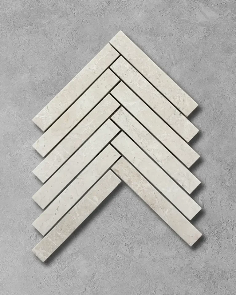 Belgravia & White Emperador Honed Marble Long Herringbone Mosaic