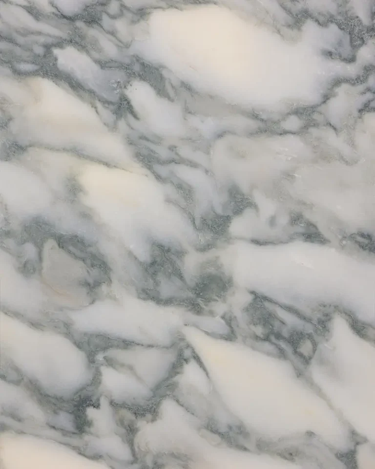 Arabescato Apuano honed marble slab with light background and distinctive grey natural veining