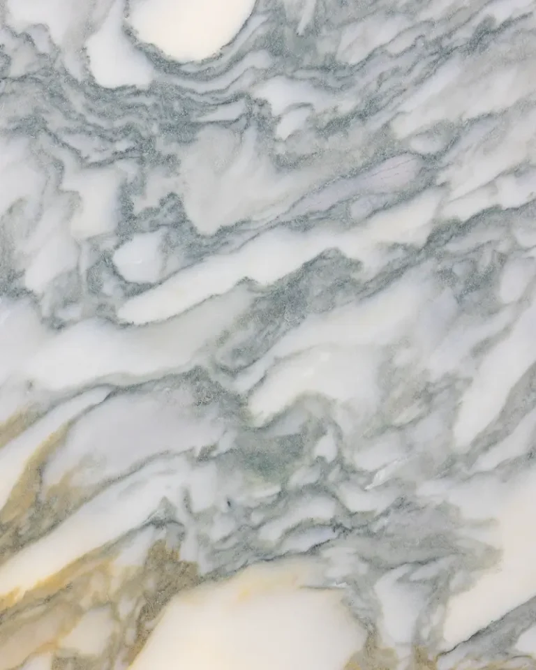 Arabescato Apuano honed marble slab with light background and distinctive grey natural veining