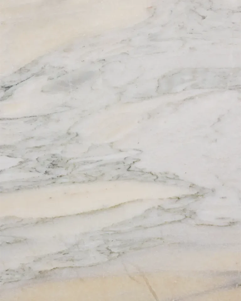 Monet Green honed marble slab with rich green tones and expressive natural movement