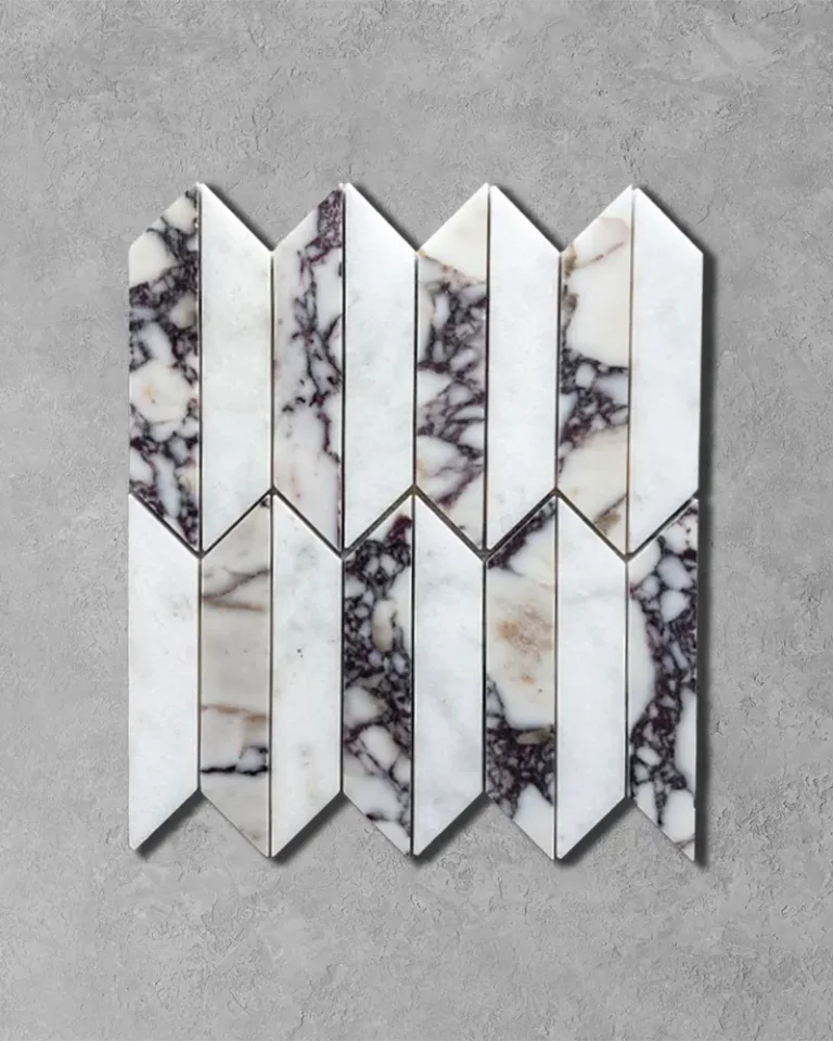 Arebescato Viola Marble Picket Mosaic