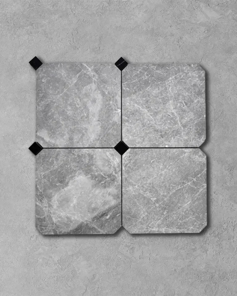 Pietra Celeste Nero Midi Octagon Mosaic stone tiles