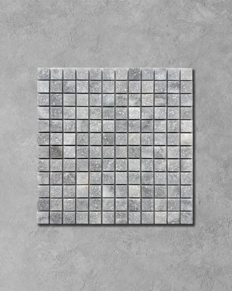 Bluestone Tumbled Square Mosaic with a natural stone tumbled finish